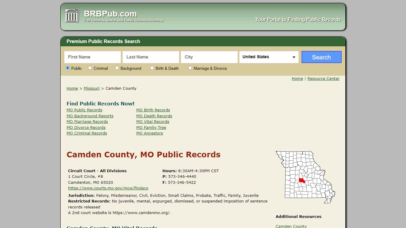 Camden County Public Records | Search Missouri Government Databases